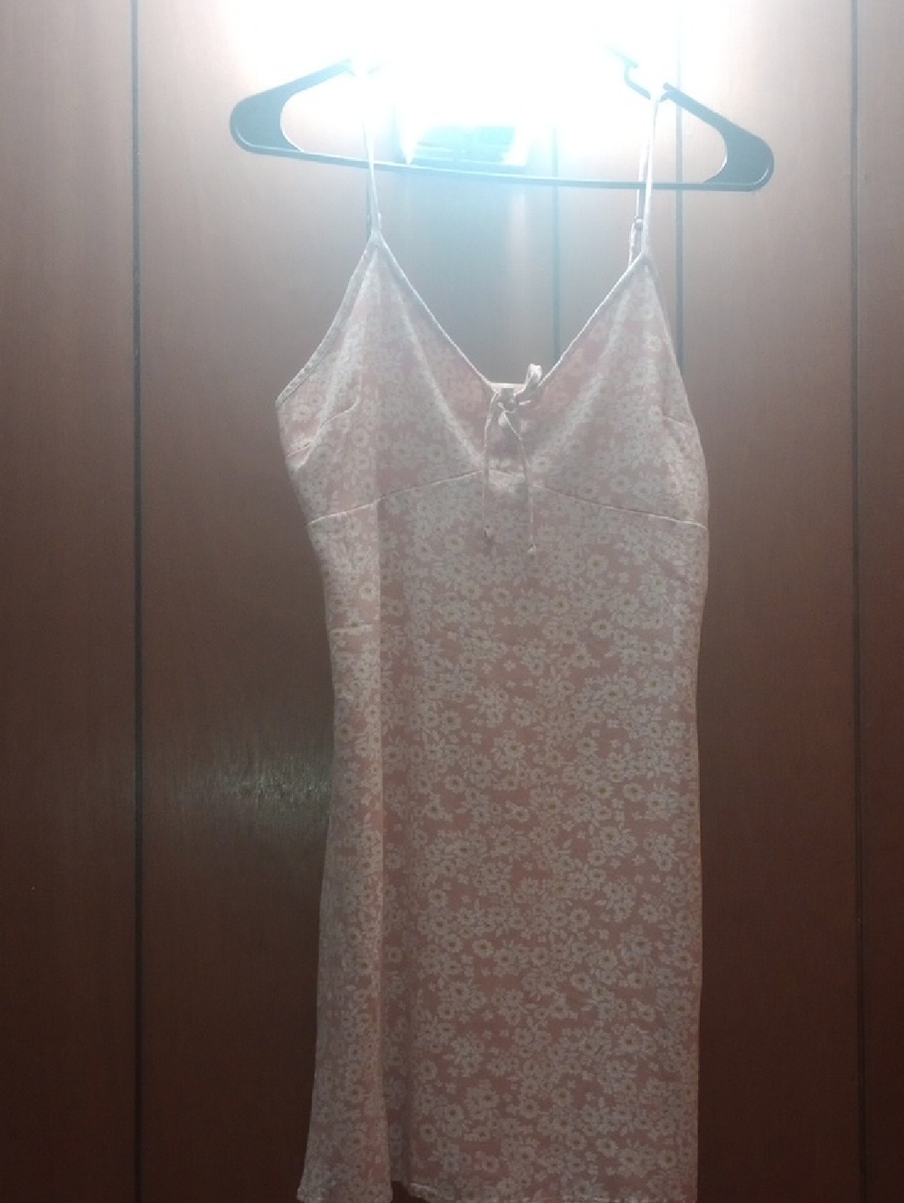 Hollister Pink Floral Slip Dress with Bow Detail